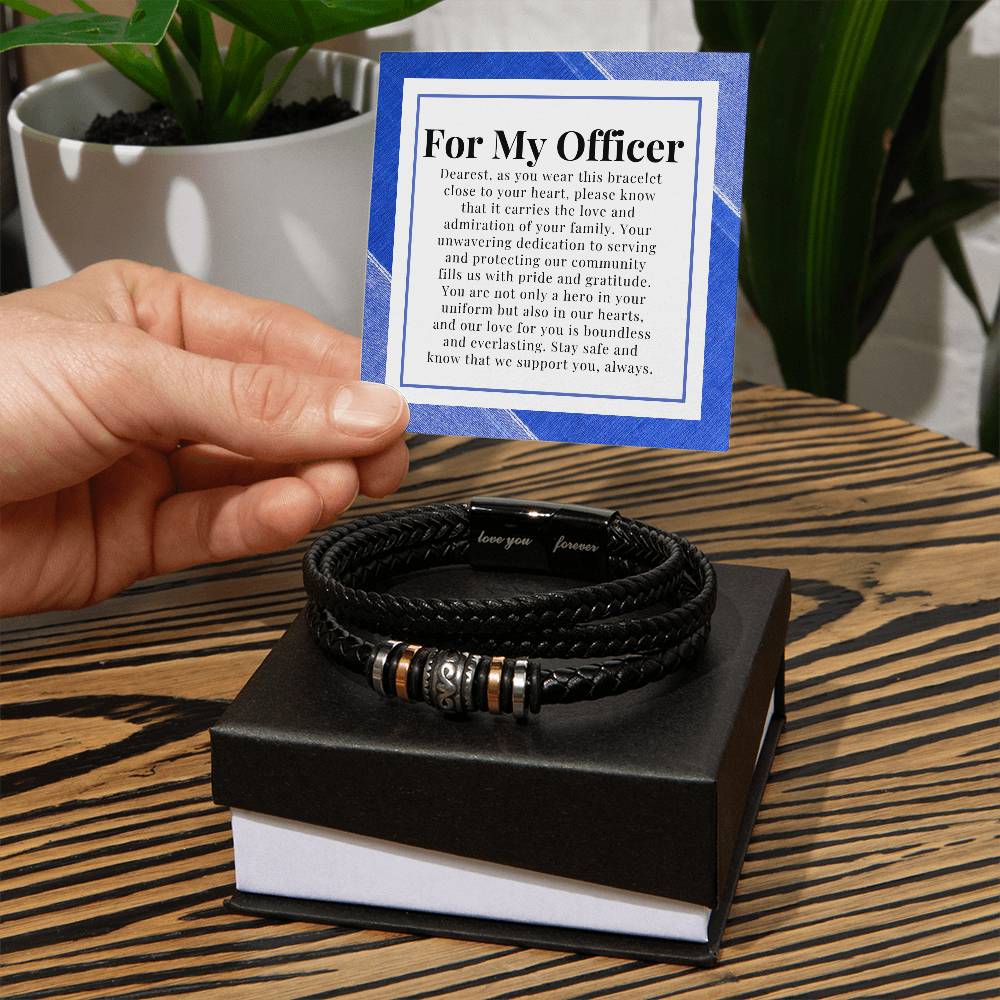 For My Officer - Will Love You Forever Men's  Bracelet