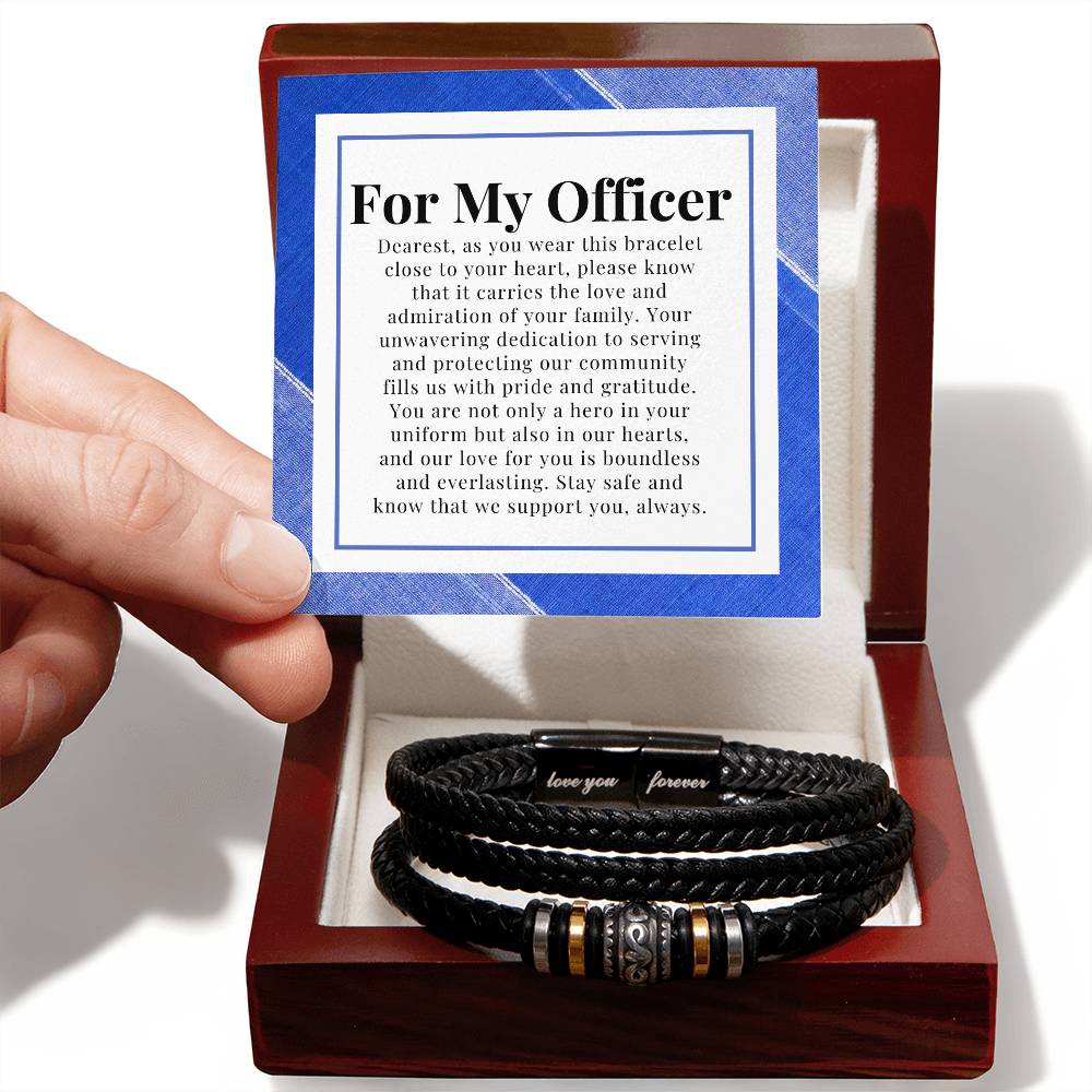 For My Officer - Will Love You Forever Men's  Bracelet